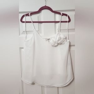 River Island Women's White Chiffon Corsage Cami Top. Size US 4